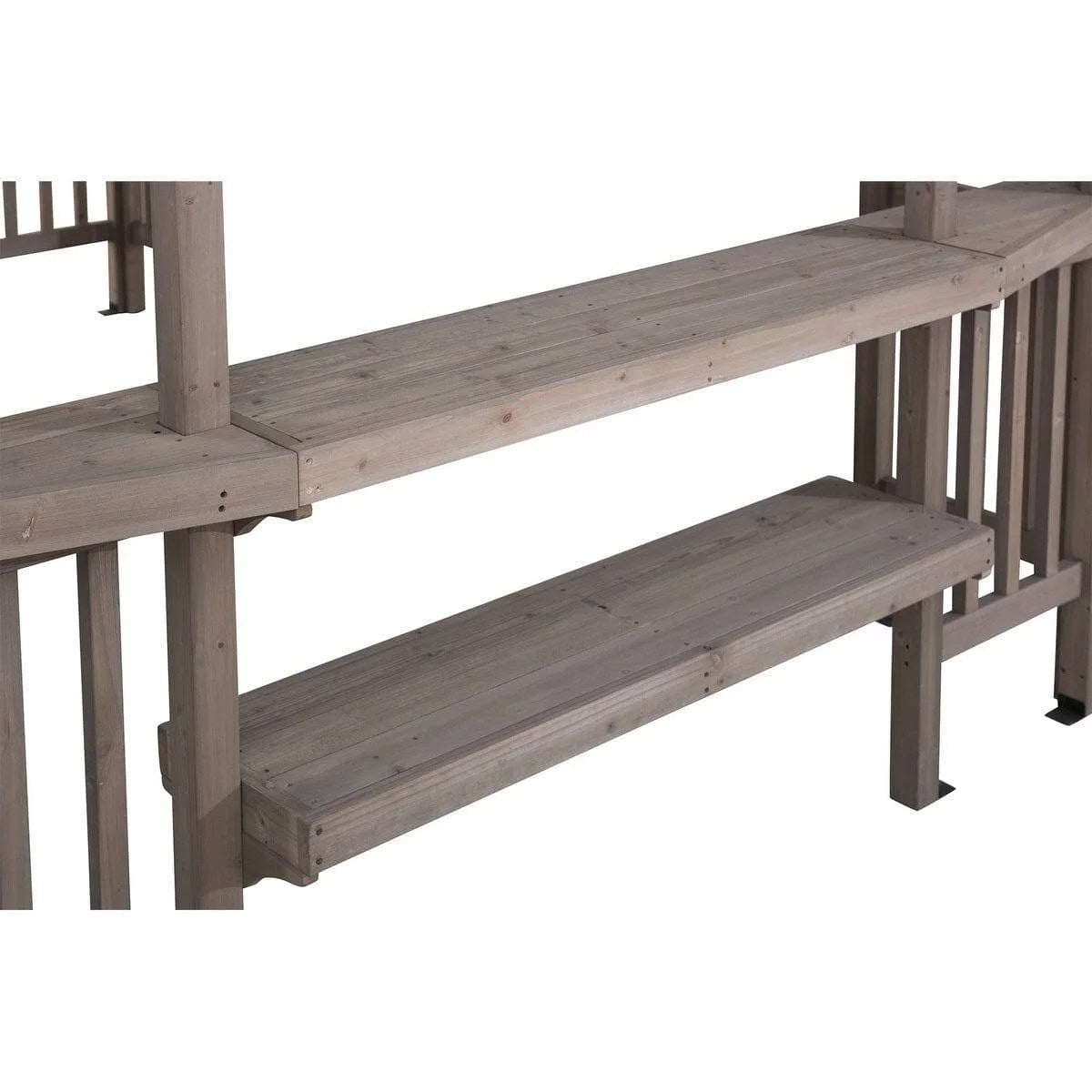 SummerCove 10 ft. x 14 ft. Light Gray Cedar Frame Arched Pergola with Shelves