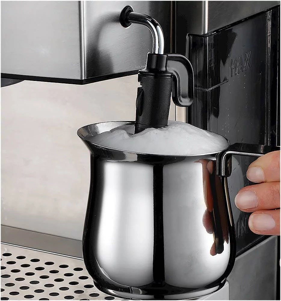 De’Longhi – Espresso Machine with 15 bars of pressure, Milk Frother and removable water tank – Stainless Steel