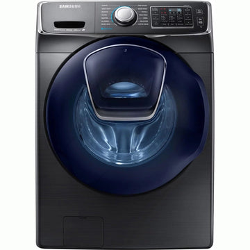 Samsung – 4.5 Cu. Ft. High Efficiency Stackable Front Load Washer with Steam and AddWash – Black stainless steel