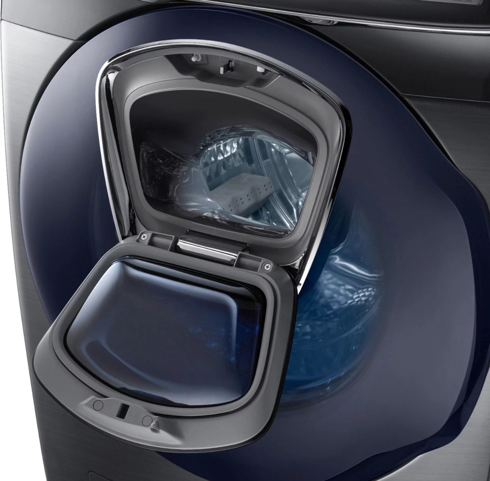 Samsung – 4.5 Cu. Ft. High Efficiency Stackable Front Load Washer with Steam and AddWash – Black stainless steel