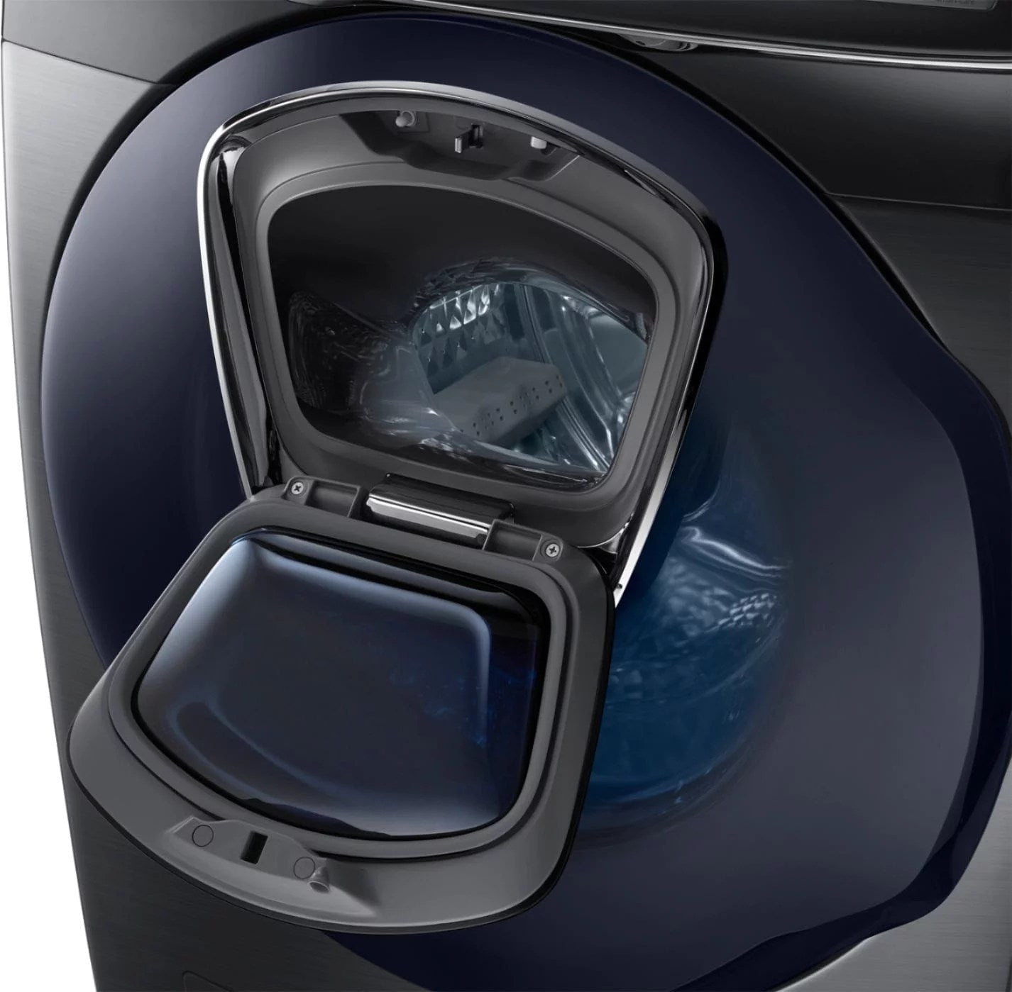 Samsung – 4.5 Cu. Ft. High Efficiency Stackable Front Load Washer with Steam and AddWash – Black stainless steel