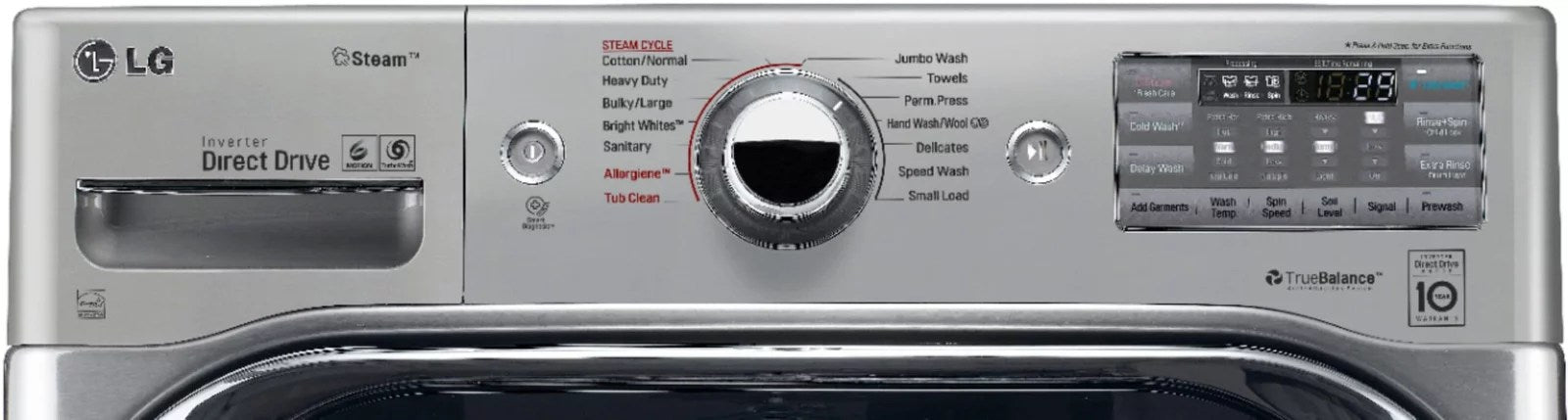 LG – 5.2 Cu. Ft. High Efficiency Front-Load Washer with Steam and TurboWash Technology – Graphite steel