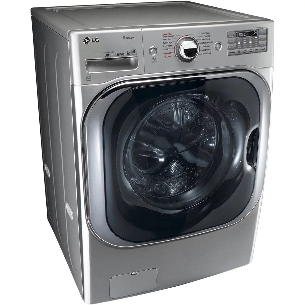 LG – 5.2 Cu. Ft. High Efficiency Front-Load Washer with Steam and TurboWash Technology – Graphite steel