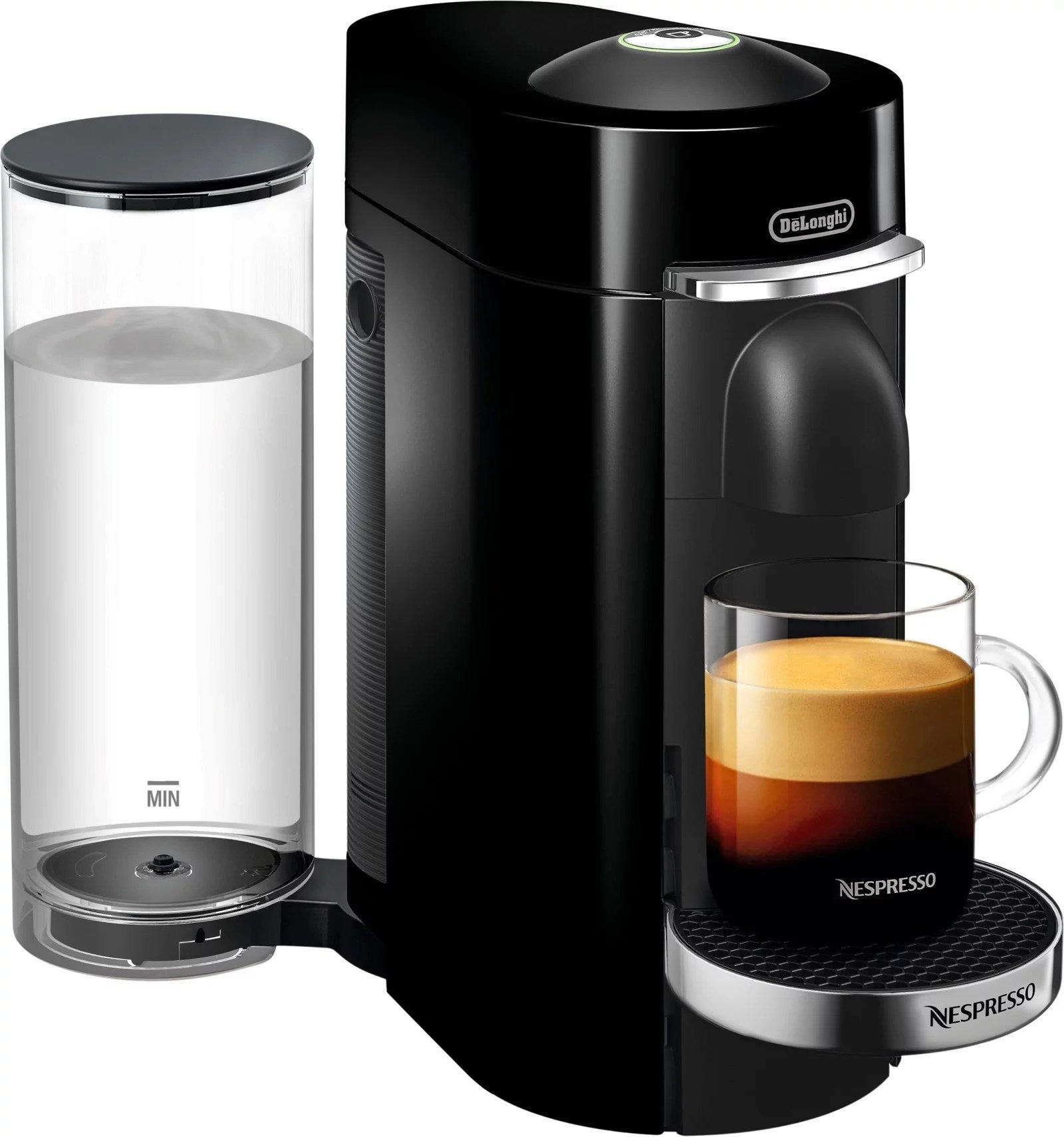 De’Longhi – Nespresso Vertuo Plus Deluxe Coffee and Espresso Maker by De’Longhi, Piano Black with Aeroccino Milk Frother – Piano Black