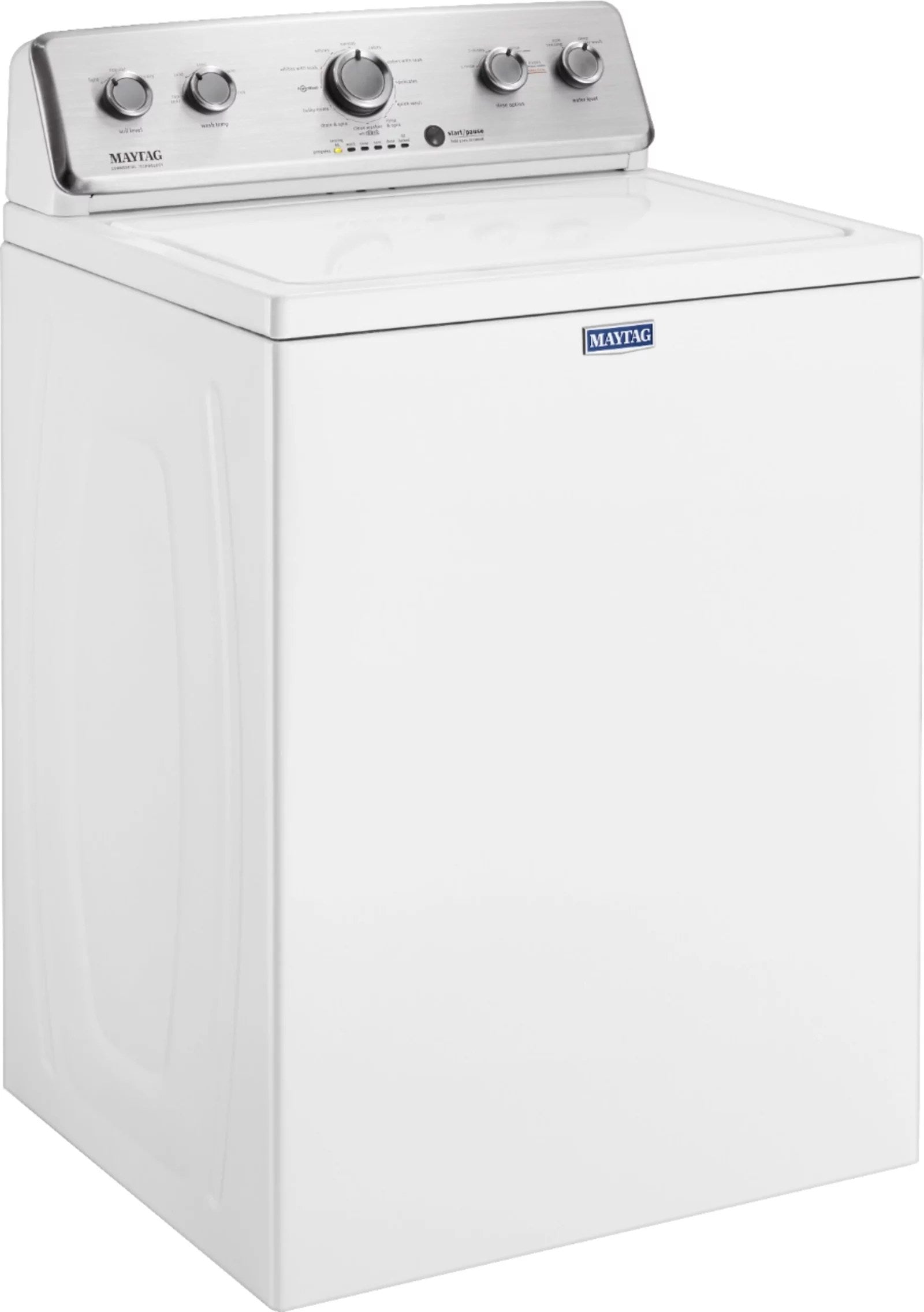 Maytag – 3.8 Cu. Ft. High Efficiency Top Load Washer with PowerWash Agitator – White
