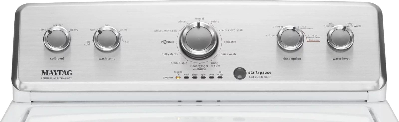 Maytag – 3.8 Cu. Ft. High Efficiency Top Load Washer with PowerWash Agitator – White