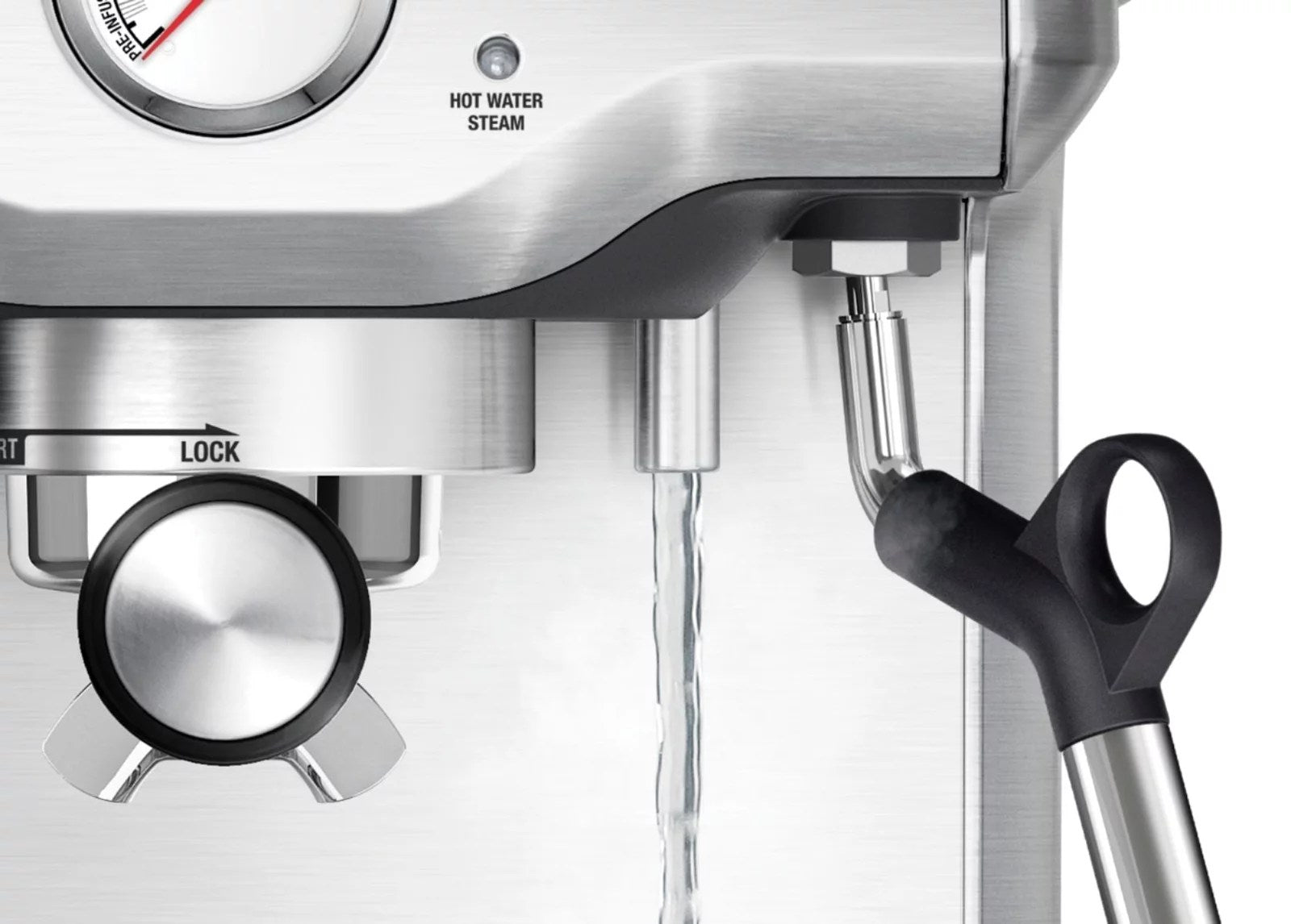 Breville – the Infuser Manual Espresso Machine with 15 bars of pressure, Milk Frother and Water filtration – Silver