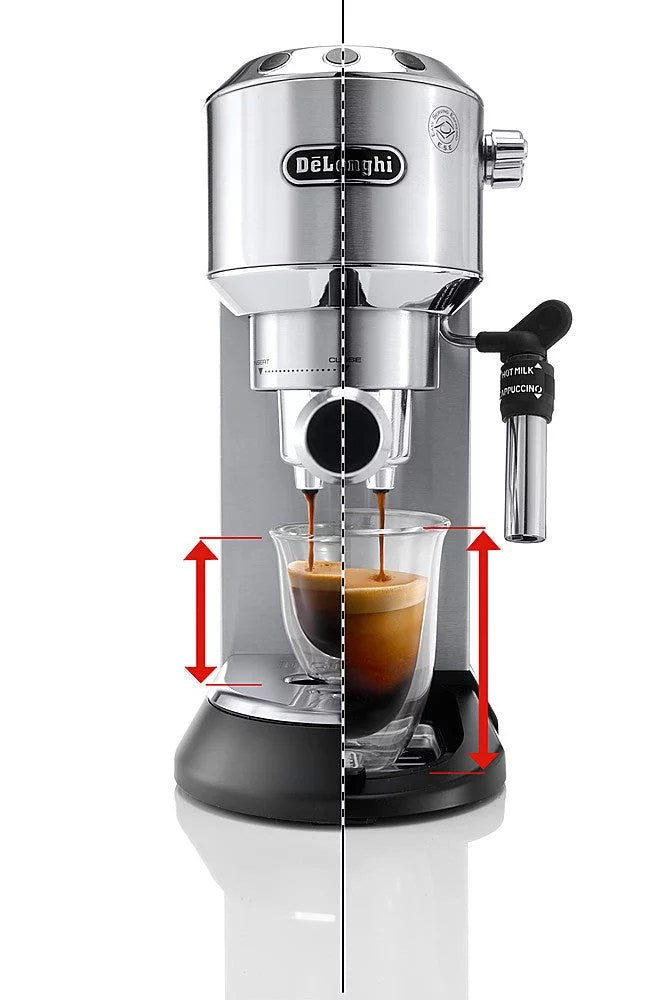 De’Longhi – DEDICA Espresso Machine with 15 bars of pressure and Milk Frother – Metal