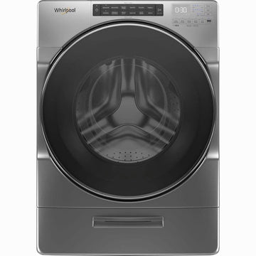Whirlpool – 4.5 Cu. Ft. High Efficiency Stackable Front Load Washer with Steam and Load & Go XL Dispenser – Chrome shadow