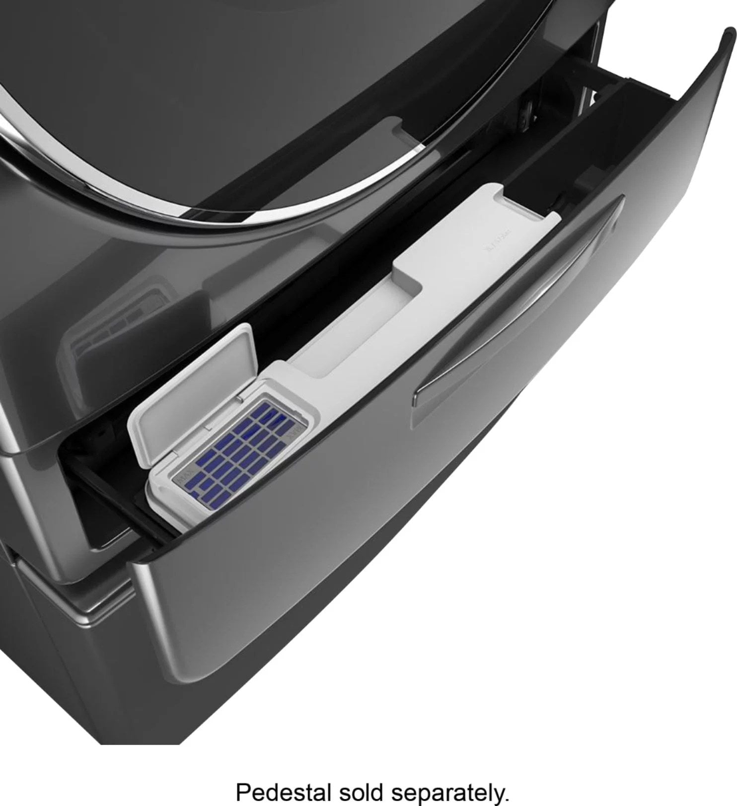 Whirlpool – 4.5 Cu. Ft. High Efficiency Stackable Front Load Washer with Steam and Load & Go XL Dispenser – Chrome shadow