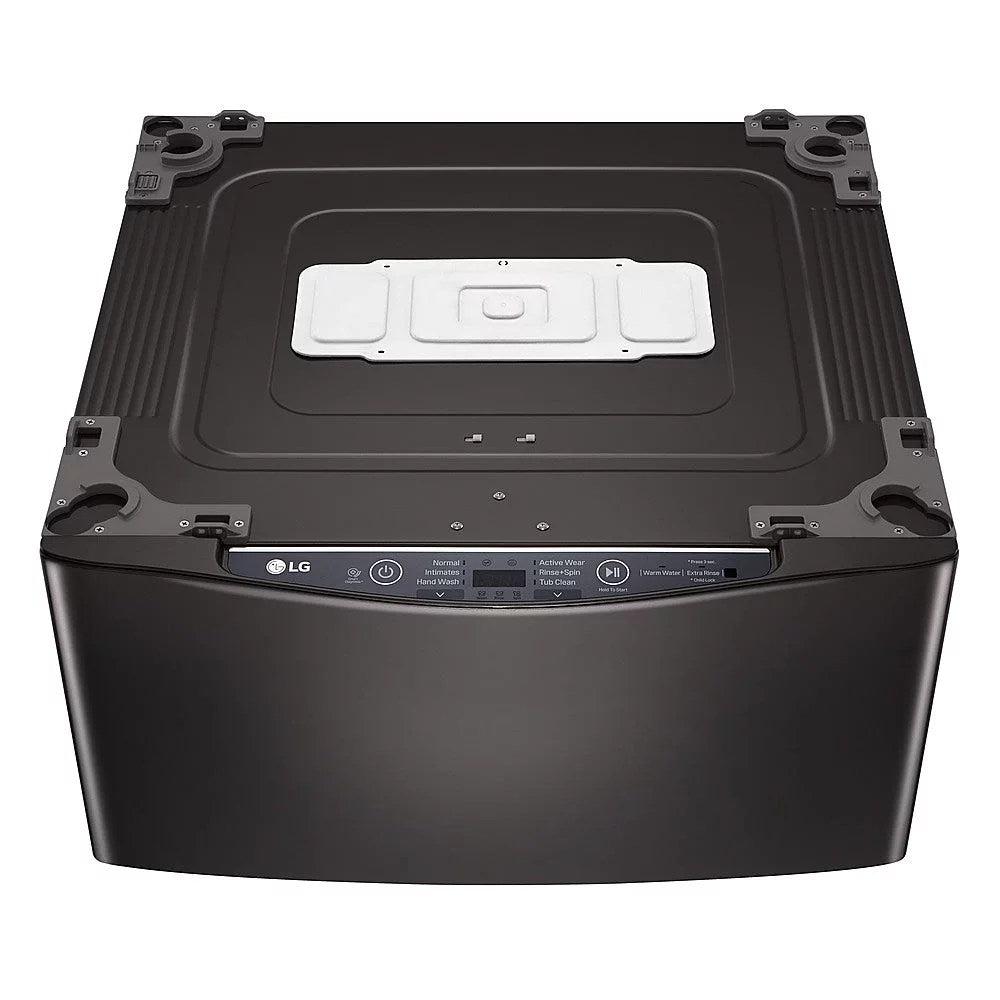 LG – SideKick 1.0 Cu. Ft. High-Efficiency Smart Top Load Pedestal Washer with 3-Motion Technology – Black steel