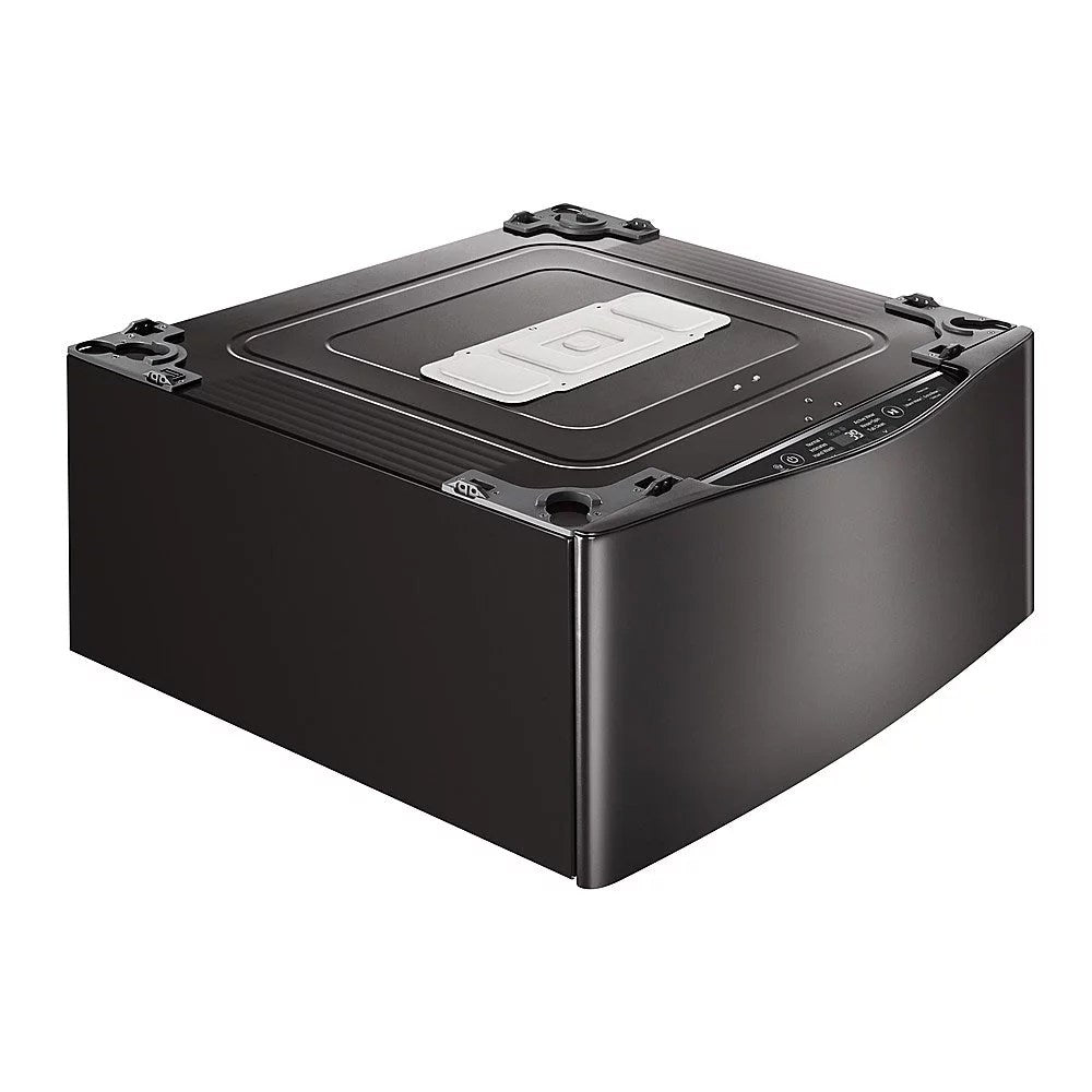 LG – SideKick 1.0 Cu. Ft. High-Efficiency Smart Top Load Pedestal Washer with 3-Motion Technology – Black steel