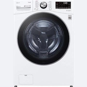LG – 5.0 Cu. Ft. High-Efficiency Stackable Smart Front Load Washer with Steam and Built-In Intelligence – White