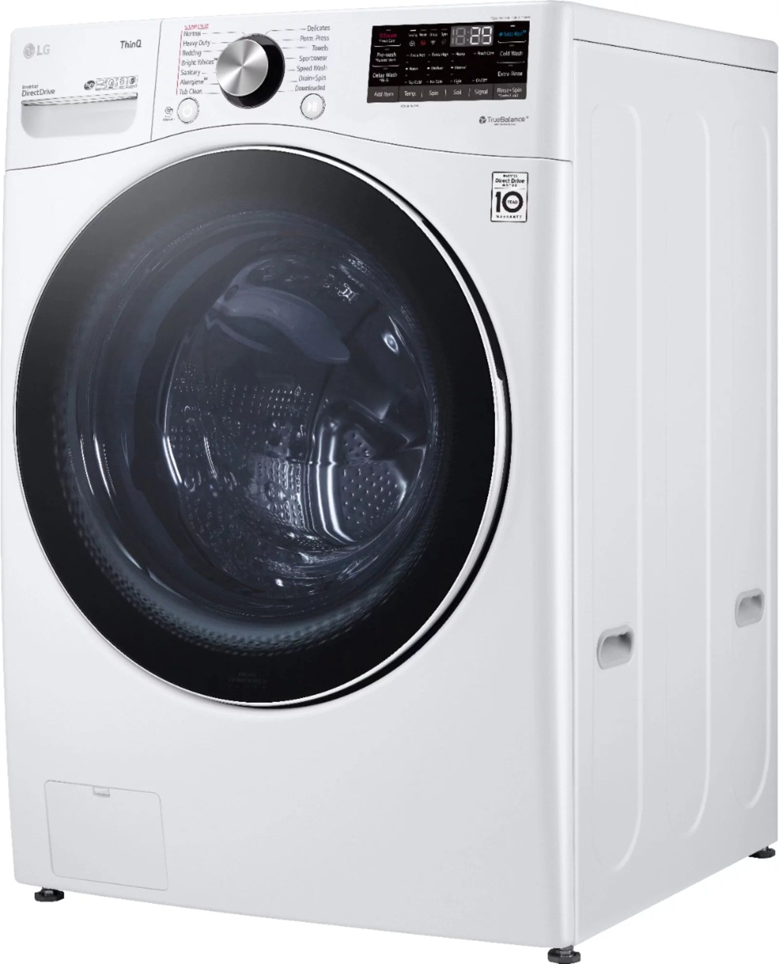 LG – 5.0 Cu. Ft. High-Efficiency Stackable Smart Front Load Washer with Steam and Built-In Intelligence – White