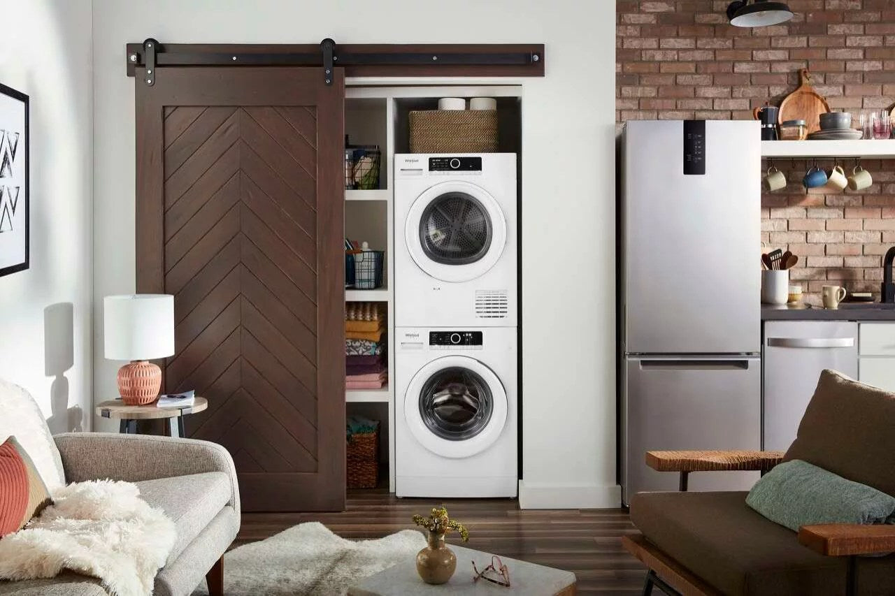 Whirlpool – 1.9 Cu. Ft. High Efficiency Stackable Front-Load Washer with Detergent Dosing Aid – White