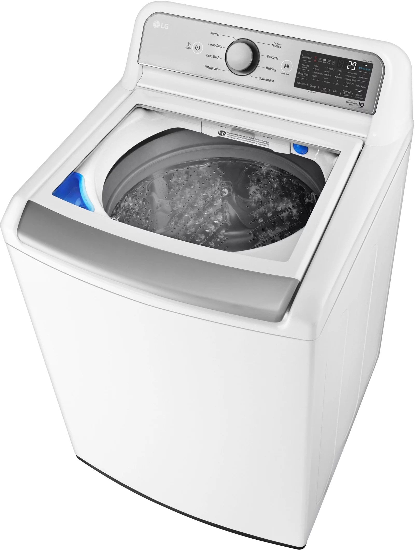 LG – 5.5 Cu. Ft. Smart Top Load Washer with TurboWash3D – White