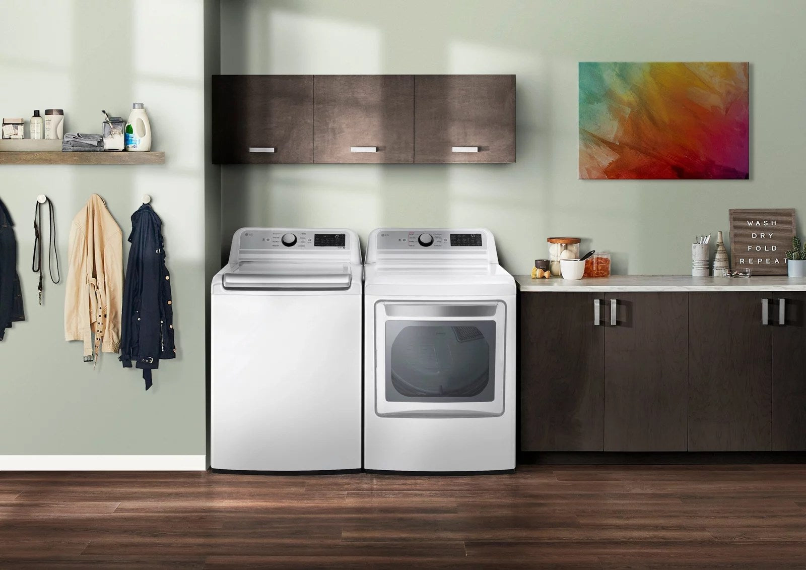 LG – 5.5 Cu. Ft. Smart Top Load Washer with TurboWash3D – White