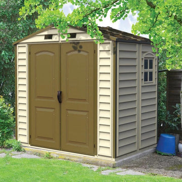 DuraMax 8ft x 6ft Storeall Vinyl Shed with Foundation Kit and window