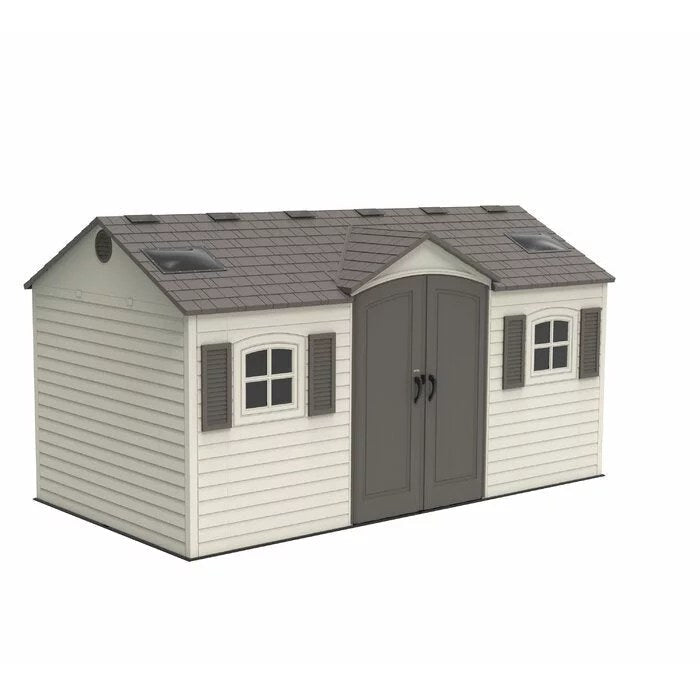 Dual Entry 15 ft. W x 8 ft. D Plastic Storage Shed