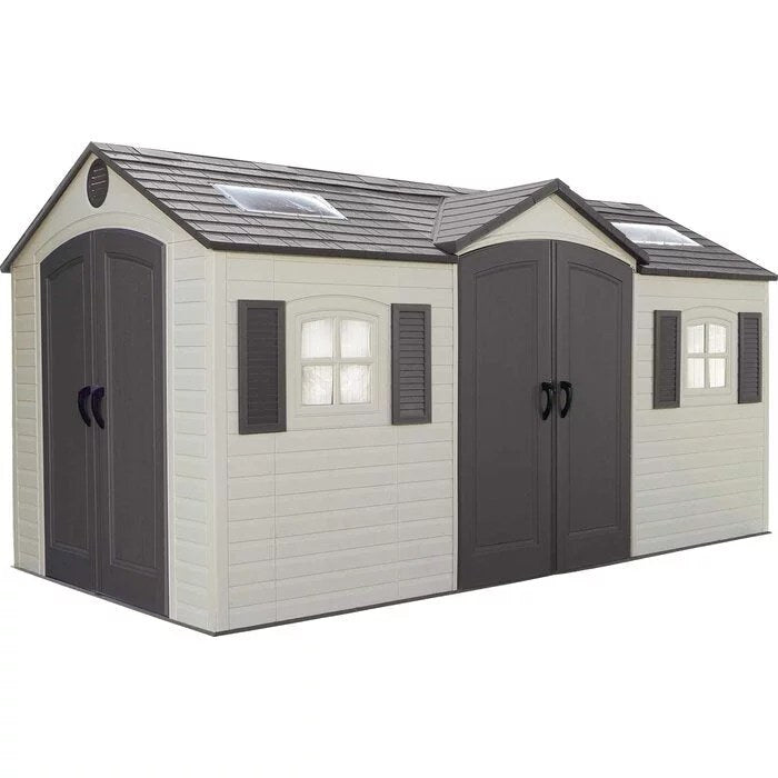 Dual Entry 15 ft. W x 8 ft. D Plastic Storage Shed