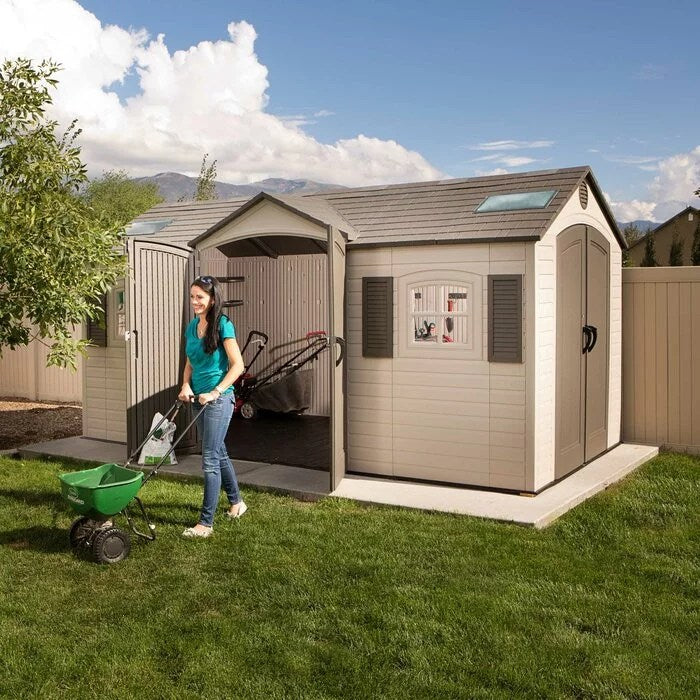 Dual Entry 15 ft. W x 8 ft. D Plastic Storage Shed