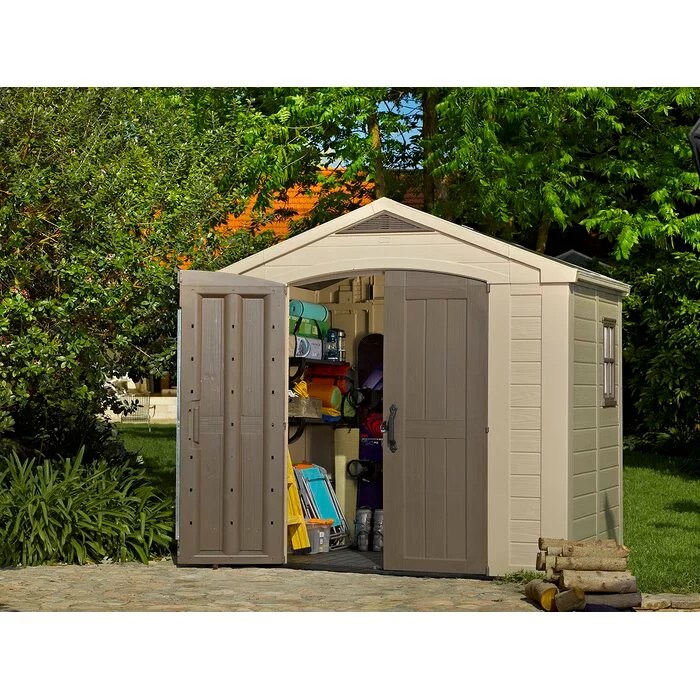 Factor 8 ft. W x 6 ft. D Plastic Storage Shed