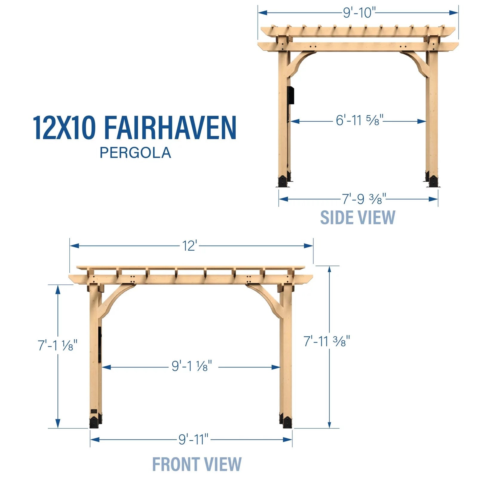 12×10 Fairhaven Pergola Natural