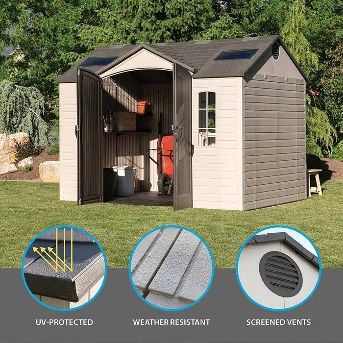 Side 10 ft. W x 8 ft. D Plastic Storage Shed