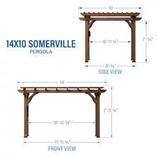 Somerville 14x10 pergola – walnut stain