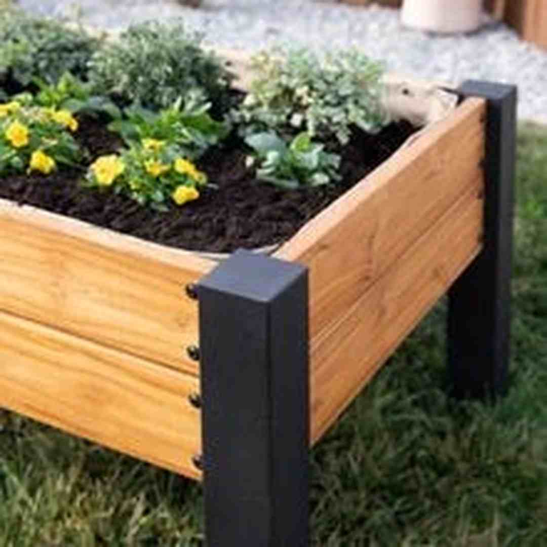 Raised planter 100% authentic teak wood
