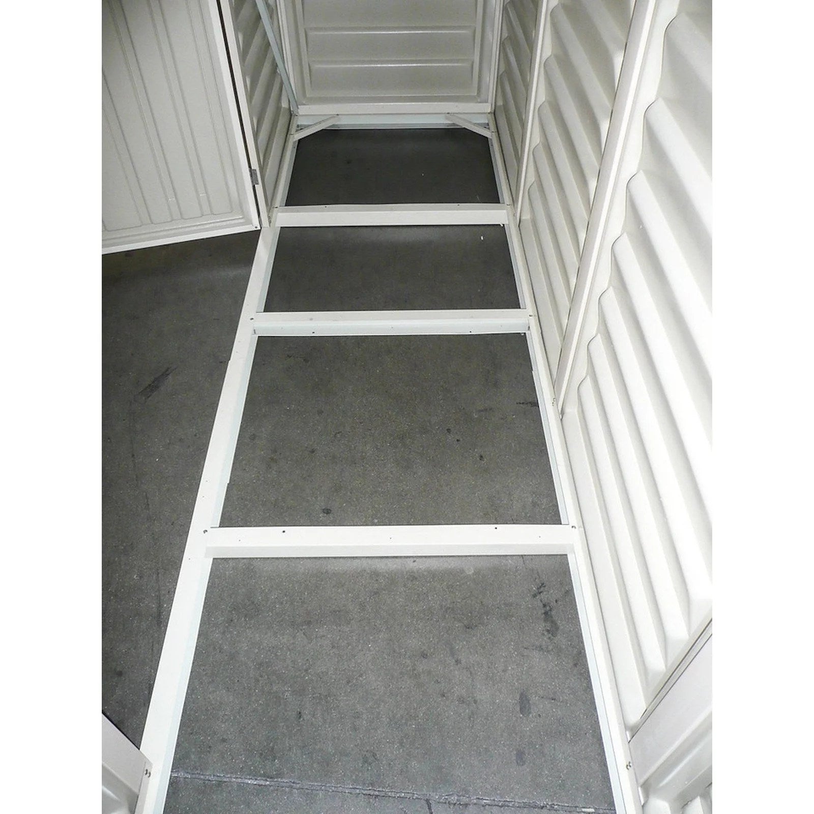 DuraMax 10.5ft x 2.75ft SidePro Vinyl Shed with Foundation Kit